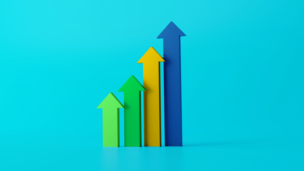 Setas indicando crescimento